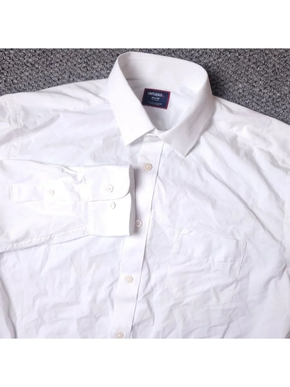 UNTUCKit Gironde Shirt Mens M Medium Relaxed White Button Long Sleeve